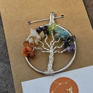 Chakrahanger zilverkleurig boom
