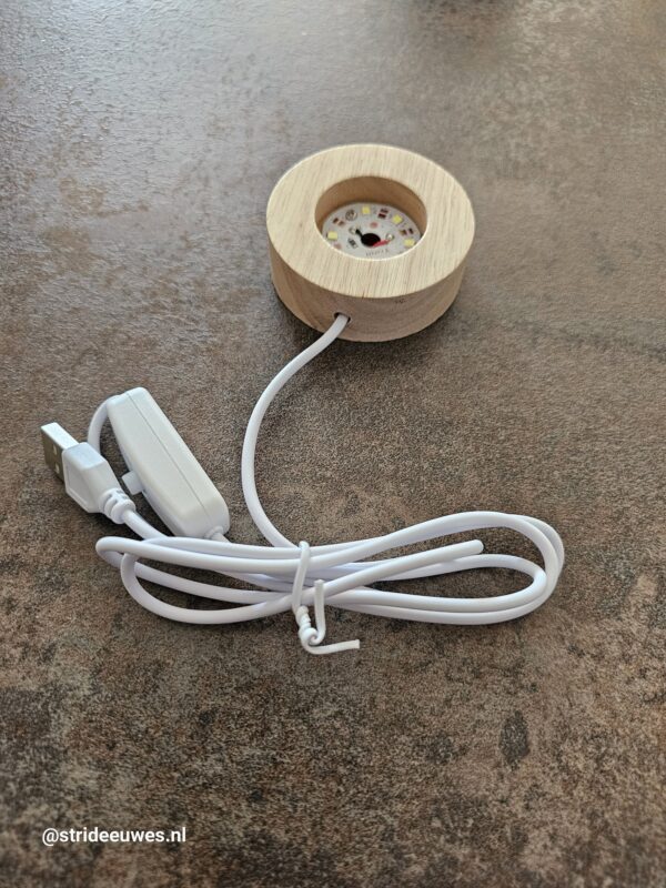 Houten onderlegger klein met LED licht