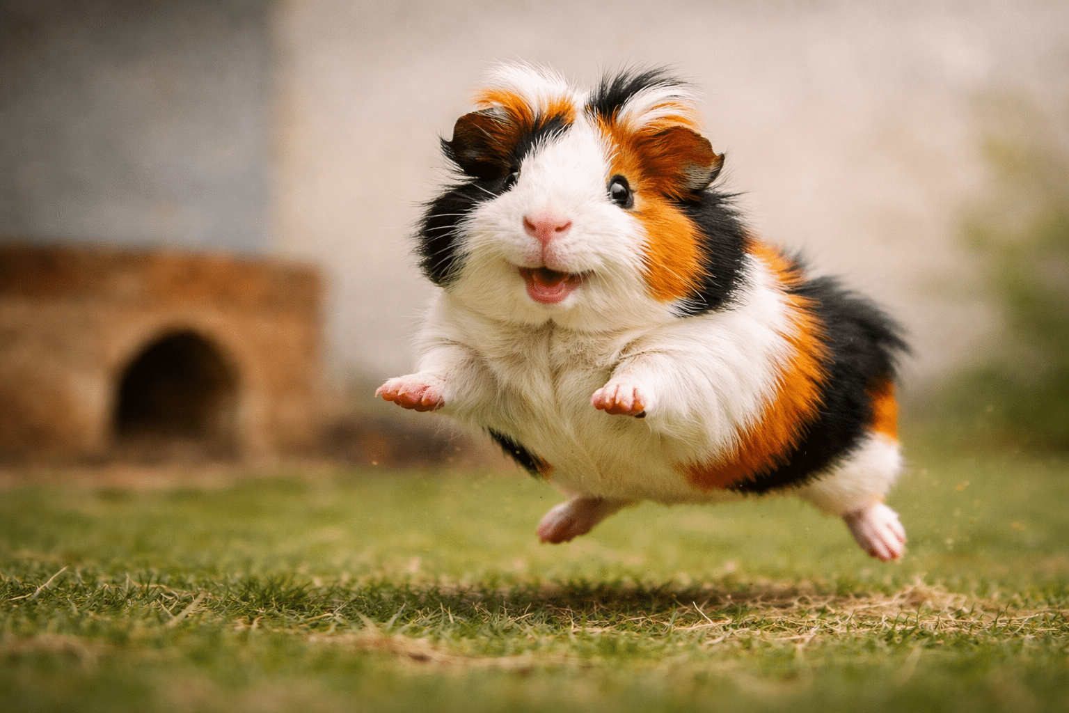 Cavia, blij, spingen